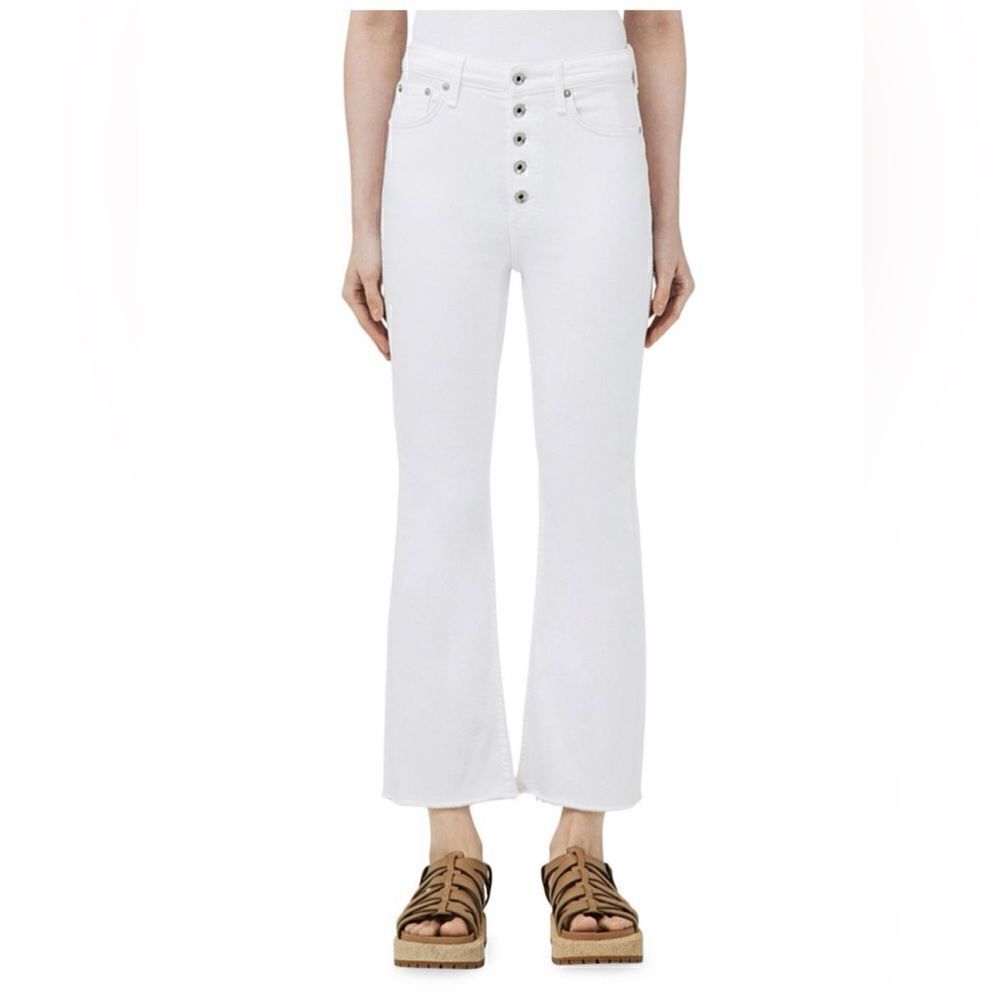 RAG & BONE White Justine Wide Leg Ankle Jean, Size 29. NWT